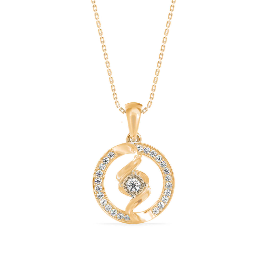 Swirl Solitaire Pendant